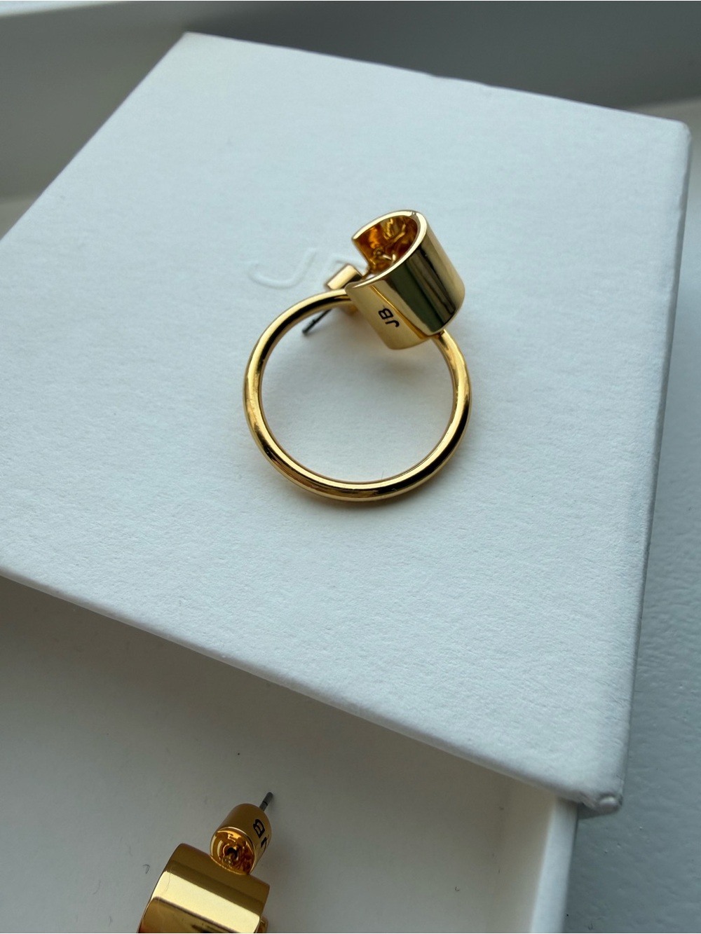 Jenny Bird Polished Gold Hoop-and-Bar Drop Earrings - Picture 3 of 4